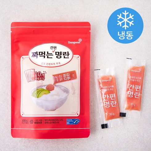 동원 백명란10팩짜먹는 명란1팩(300g총1.3kg - 동원산업 짜먹는 간편명란 (냉동), 300g, 1개