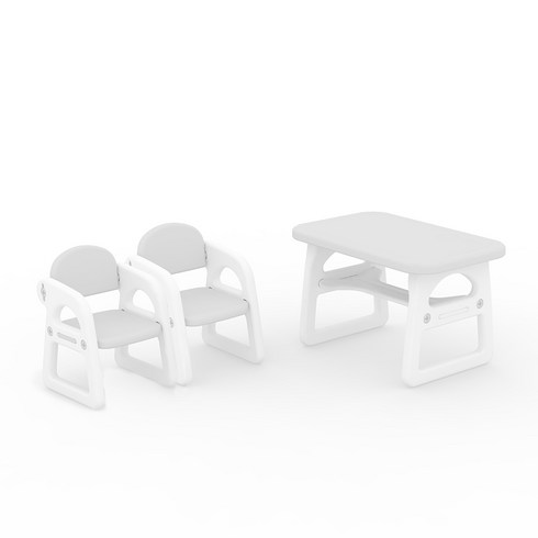 베네베네책상 - 베네베네 헬로 베어 유아책상 + 의자 세트 2인용, 그레이