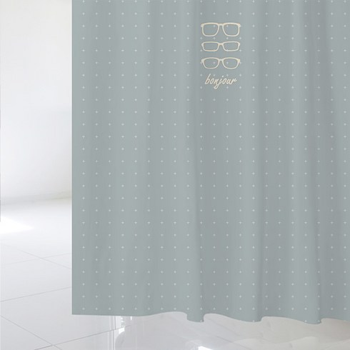 수풀 샤워 커튼 북유럽 스타일 sc384 L 1800 x 1880 mm + 플라스틱 고리 12p + 화이트 커튼봉 풀세트, 1세트, 멀티(혼합)컬러