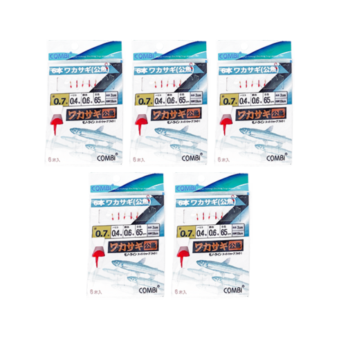 콤비 빙어 낚시 채비 5p, 6개