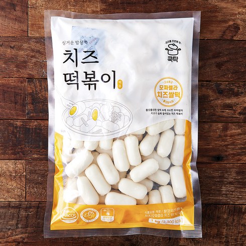 치즈떡 - 쿡탁 싱거운밥상 치즈떡볶이, 1kg, 1개