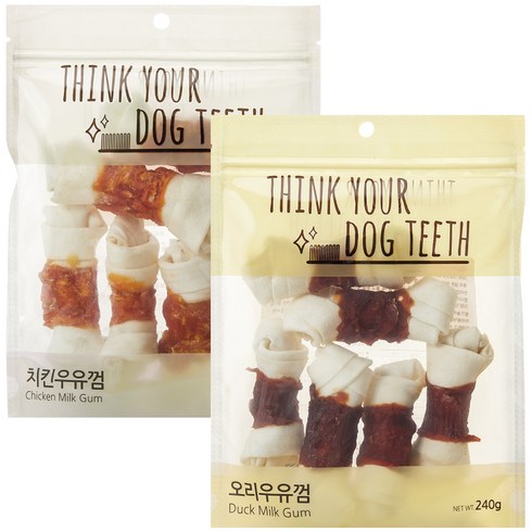 Think your dog teeth 치킨 6p + 오리 6p 세트, 치킨, 오리, 1세트