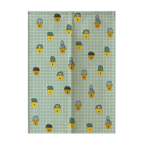 에이홉 선인장 그림 파티션 커튼 양문형