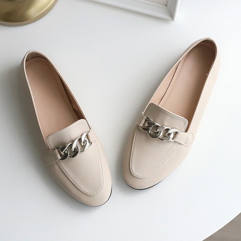 멜팅나인 여성용 실버체인 로우힐 로퍼 SS102