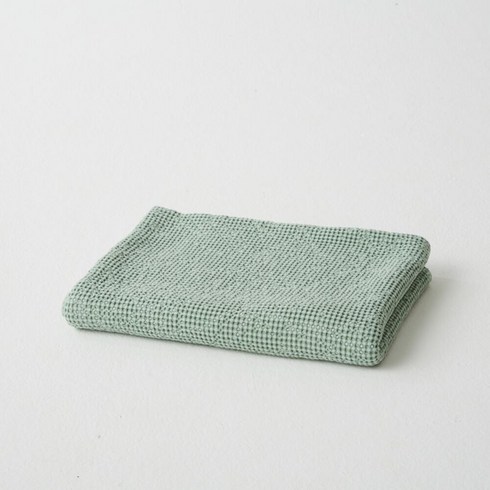 프랑브아즈 플랑 피그먼트 와플 홑이불, Greenery mint
