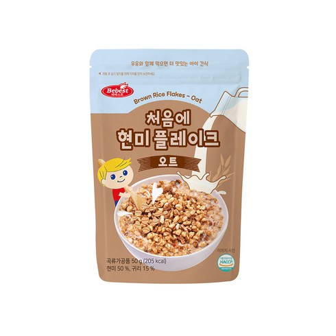 베베스트 처음에 현미 플레이크, 오트, 50g, 1개