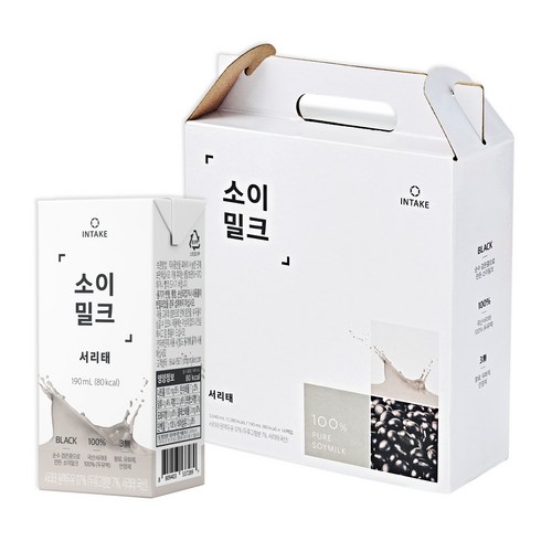 인테이크 소이밀크 서리태, 190ml, 16개