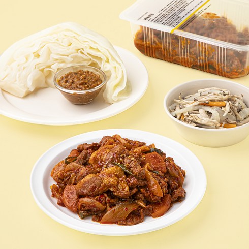 슈퍼키친 바로만든 제육볶음 400g + 양배추찜 곡물씨앗쌈장 310g + 느타리버섯볶음 110g 세트, 1세트