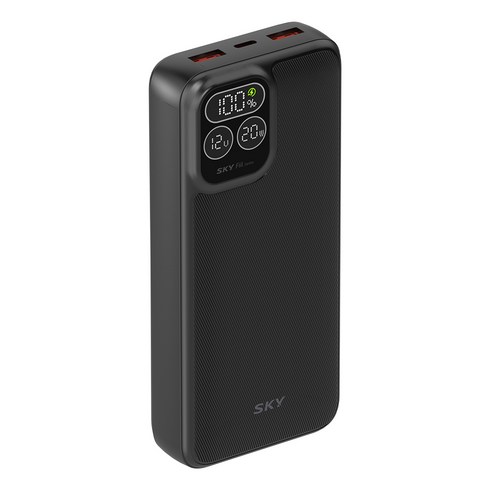 보조배터리20000 - 스카이 필 PD20 LCD 디스플레이 고속 충전 보조배터리 20000mAh 22.5W, SKY-PD20, 블랙