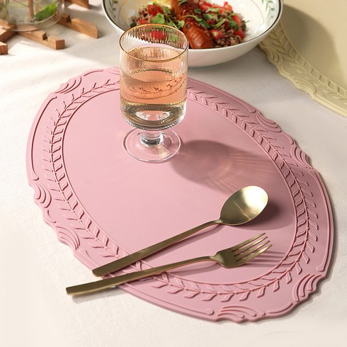 시라쿠스 로렐 실리콘 매트, 핑크, 43 x 30 cm