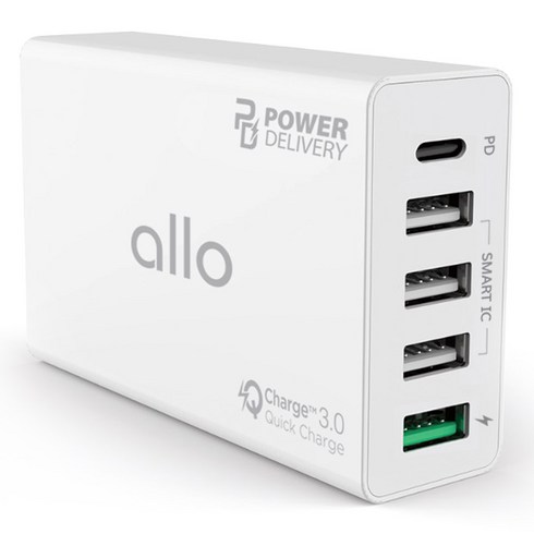 allo1001wqc - 알로코리아 60W 5포트 PD PPS C타입 초고속 멀티 충전기, 단일옵션, 1개