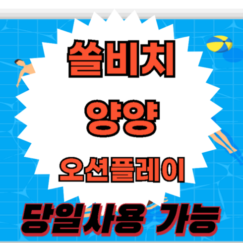 [강원 양양] 당일가능★]양양 쏠비치 오션플레이 종일권 대인소인 모바일전송