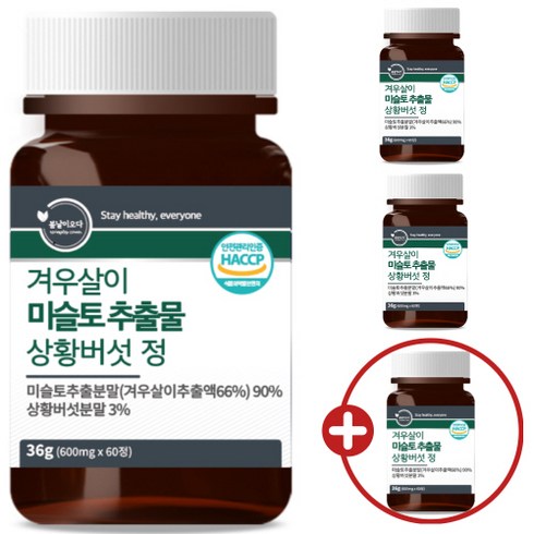 100% 국내산 참나무 미슬토 추출물 겨우살이 상황버섯 식약처 HACCP 인증, 60정, 4개