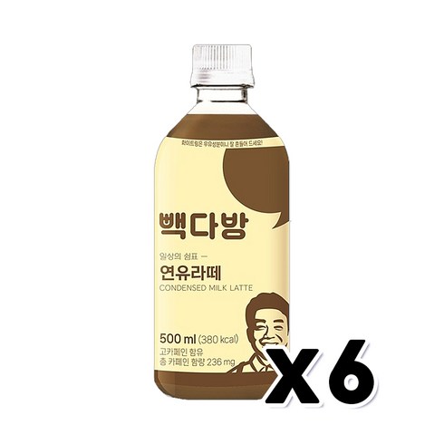 빽다방 - 빽다방 연유라떼 페트커피 500ml x 6개