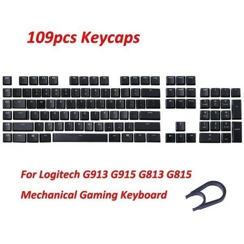 g913키캡 - 컴퓨터부품 로지텍 G913 G915 G813 G815 기계식 게임 키보드용 109 PCS 블랙 키캡 미국 레이아웃, [01] 109 keys, 한개옵션1