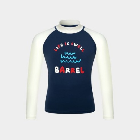 BARREL 키즈 바이브 라글란배색 래쉬가드 미드나잇블루 (B3SKWRG002MBL)