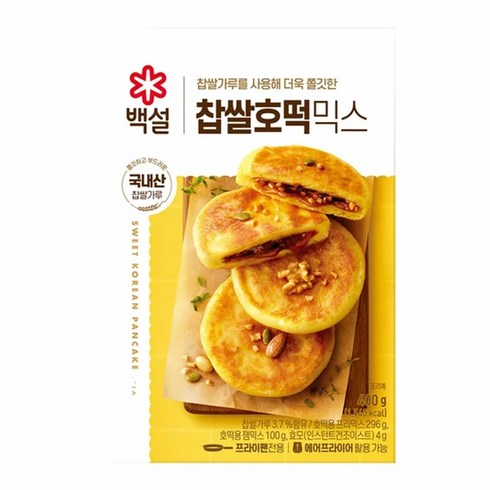 백설호떡믹스 - CJ제일제당 백설 찹쌀호떡믹스 400g 호떡 믹스 재료, 4개