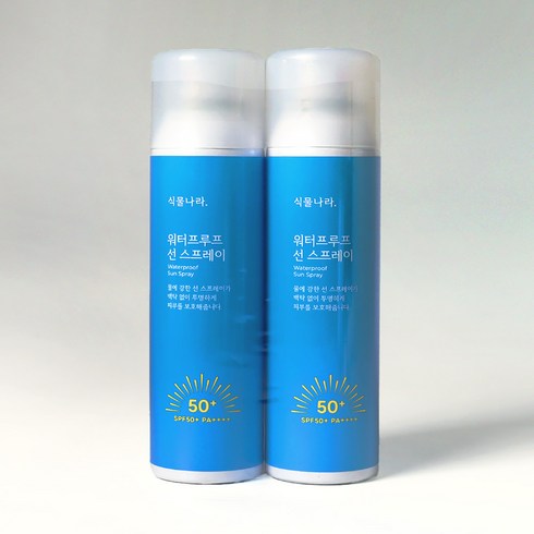 썬스프레이 - 식물나라 산소수 워터프루프 선스프레이 100ml SPF50+ PA+++ 여름 강 바다 물놀이 자외선차단, 200ml, 1개