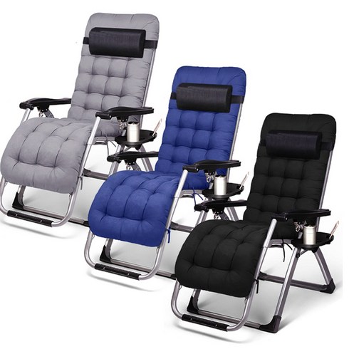 콘티고 무중력 의자 접이식 리클라이너 낮잠 수면 휴식 1인용 안락 쿠션세트의자, 콘티고 블랙 체어 +블랙