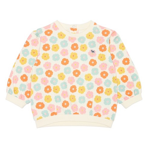 블루독베이비6 (CR)플라워 쁘띠 맨투맨 (4411433408) 24SS 신상품 여아맨투맨 플라워맨투맨 유아맨투맨