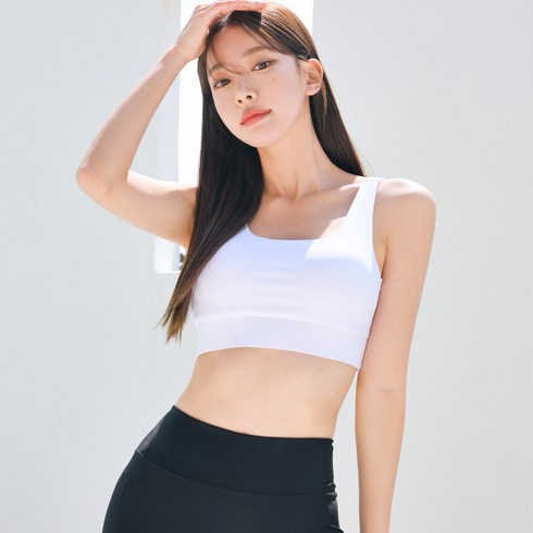 여성 브라탑 래쉬가드 크롭 수영복 스퀘어넥 빅사이즈 심플 스윔 스포츠 비치 웨어 상의 CG205