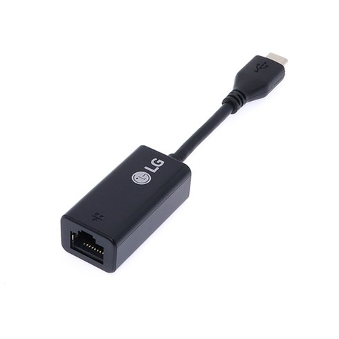 LG 그램 노트북 랜젠더 이더넷 어댑터 랜동글 USBLAN 랜선 젠더 USB-C타입, LG정품) C타입 - 블랙