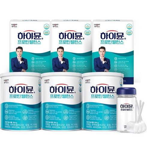 프로틴 고소한맛 304gx5캔보틀1개 - 하이뮨 프로틴 밸런스 캔 304g × 3p + 스틱 190g × 3p + 스푼 3p + 보틀 1p 세트, 1.482kg, 1세트