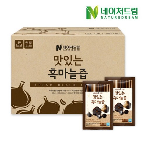 네이처드림 맛있는 흑마늘즙 100포 실속포장, 100개, 80ml