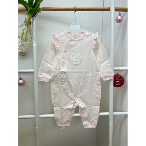 해피랜드 토끼모양9부우주복 80 사이즈 아기우주복 신생아우주복 유아 아기 아동 주니어 여아 남아