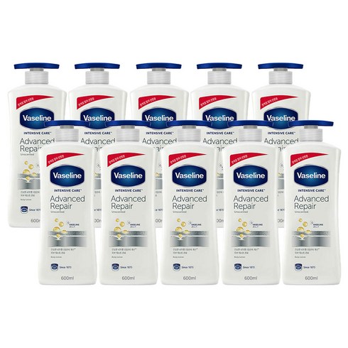 바세린 인텐시브 케어 어드밴스드 리페어 바디 로션 600ml, 10개
