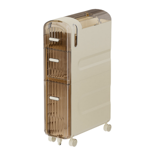 Montheria 수납장 슬림 거실 수납장 주방 침실 다층 수납장 C395-02, 73cm, 1개, 투명색