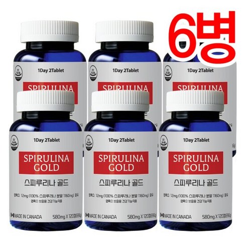 Canada 캐나다 정품-통라이프-스피루리나골드 100%-6병, 단품