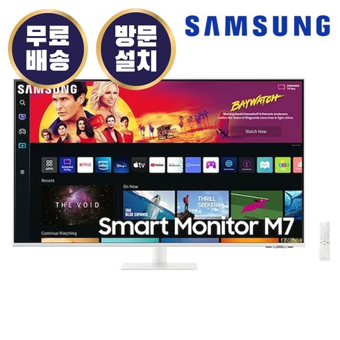 2023년 가성비 최고 s43bm701 - 삼성전자 SMART M7 S43BM701 화이트 스마트모니터 43인치 UHD 4K 넷플리스 유튜브 LS43BM701UKXKR