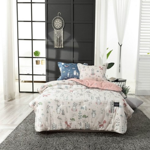 프리미엄 모달 키즈침구 동물의숲 모달100 이불 싱글(SS)