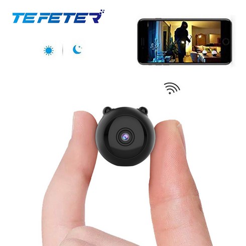 TEFETER 무선 카메라 숨겨진 디자인 적외선 야시 WIFI 카메라 웹캠, 블랙