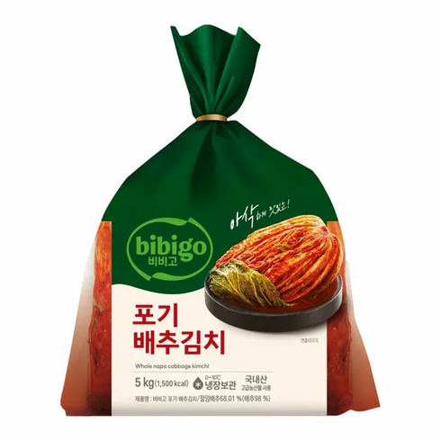 비비고베이직김치 - 비비고 포기 배추김치, 5kg, 1개