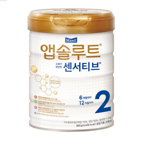 앱솔루트 센서티브 분유 2단계, 4개, 900g