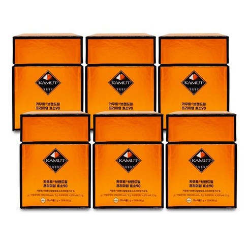 KAMUT 카무트 브랜드밀 프리미엄 효소90 3g x 30포 6박스, 기본, 없음