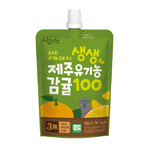 탐라원 생생제주유기농감귤 100ml 30개 무색소 어린이주스