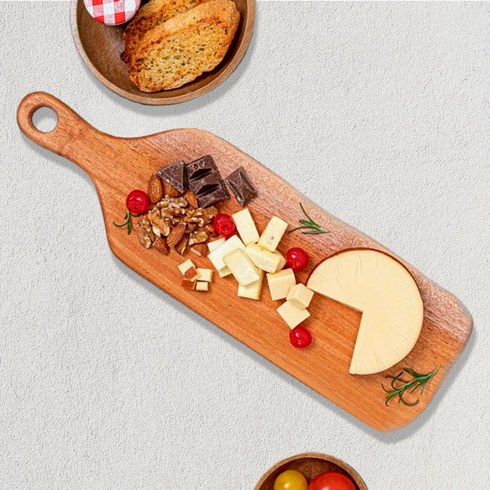 [100% 통원목] 마호가니 원목도마 캠핑 플레이팅 도마 미니, 1개