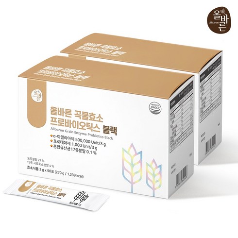 올바른 곡물효소 프로바이오틱스 블랙, 270g, 2개