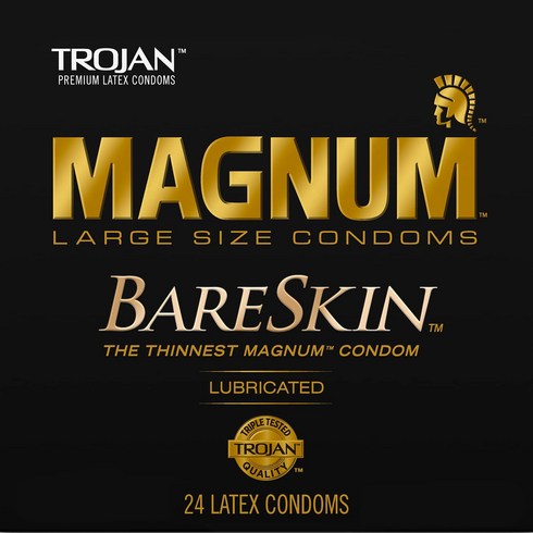Trojan Magnum BareSkin Large Size Lubricated Latex - 24CT 트로잔 매그넘 베어스킨 라지사이즈 라텍스 24개, 10개 X 2박스, 2개