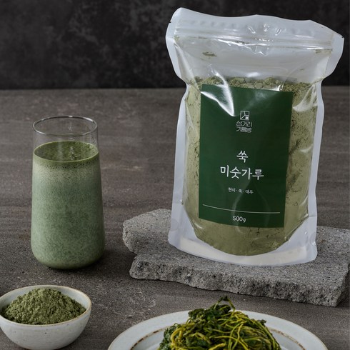 쑥미숫가루 - 삼거리 기름방 초미립 분쇄 쑥 미숫가루, 500g, 1개