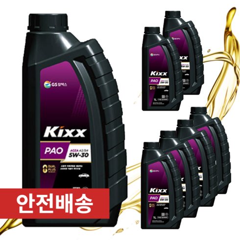 카플레인몰 킥스 파오 5W30 1L 가솔린 LPG 겸용 엔진오일, 3개, 1000ml