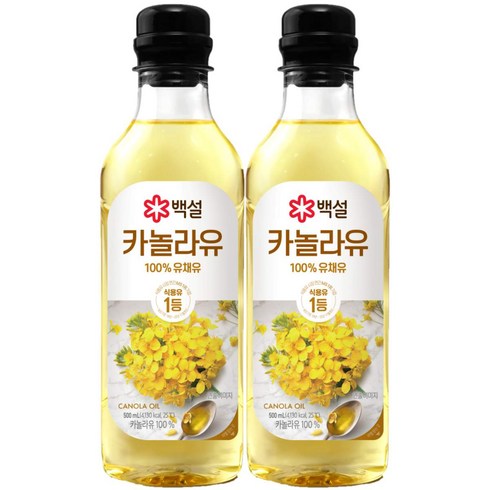 백설카놀라유 - 백설 카놀라유, 500ml, 2개