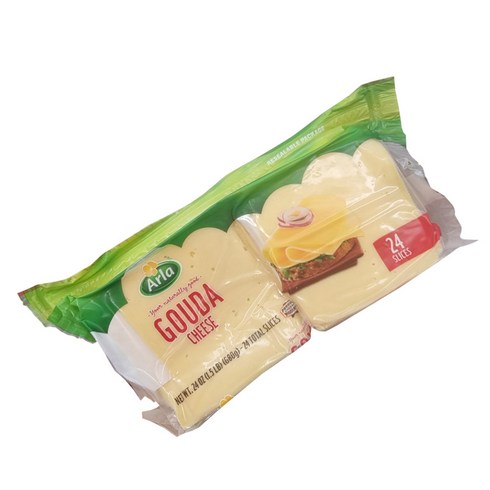 코스트코고다치즈 - ARLA 알라 고다 슬라이스 치즈 680g 아이스팩 포장, 1개