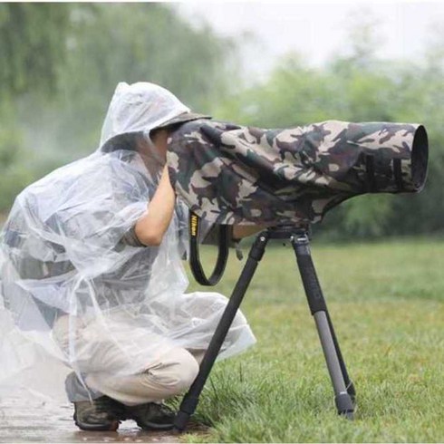 2023년 가성비 최고 사진기비커버 - 카메라 방수커버 DSLR 망원렌즈 레인커버 먼지 차단, 황갈색정글위장색XXS, 1개