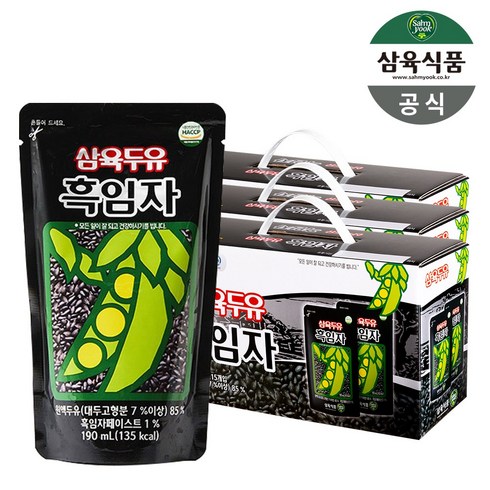 삼육두유 검은콩과칼슘X3박스삼육두유 흑임자(190mlX20팩 - 삼육 흑임자두유 190ml x45팩, 45개