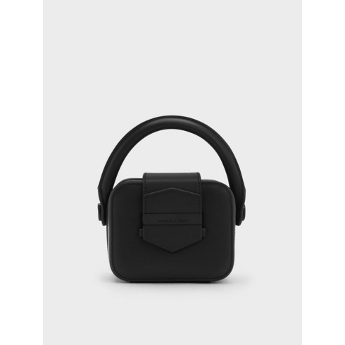 찰스앤키스카드지갑 - 찰스앤키스 카드지갑 CK6-80701376_JT.BLK_XS Mini Vertigo Boxy Top Handle Bag - Jet Black