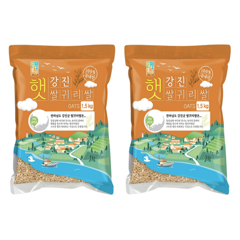 100% 국내산 강진 햇 귀리쌀 1.5kg 2봉, 2개